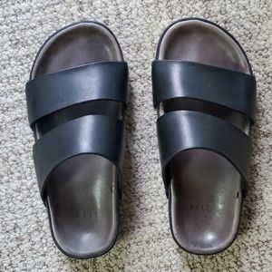 Feit leather two strap sandals